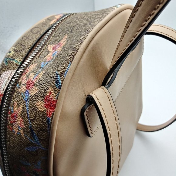 Guess Tan Floral Print Backpack/Purse main image 5